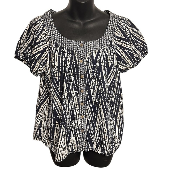 Stylish Blue and White Women's boho Top - Picture 1 of 6